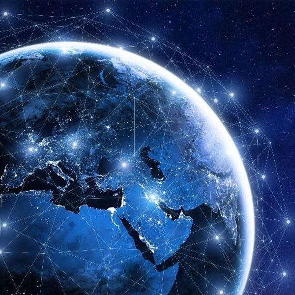 world with digital texture